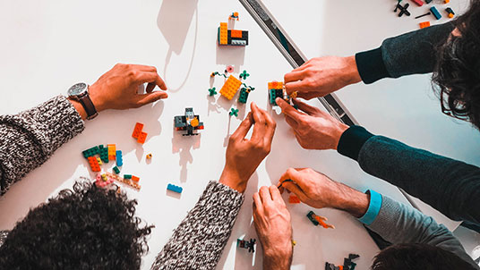 aerial view of Lego workshop