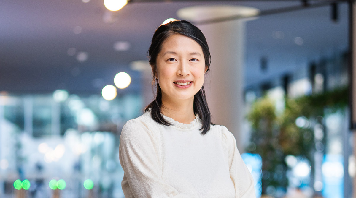 Master of Business Analytics graduate student in her workplace