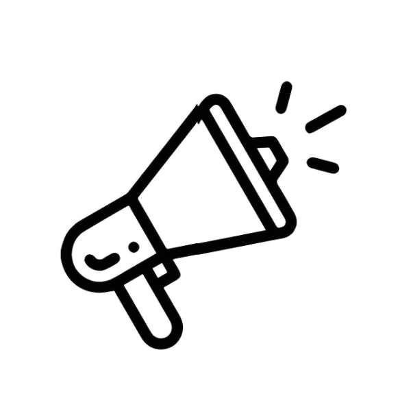 Megaphone with action lines