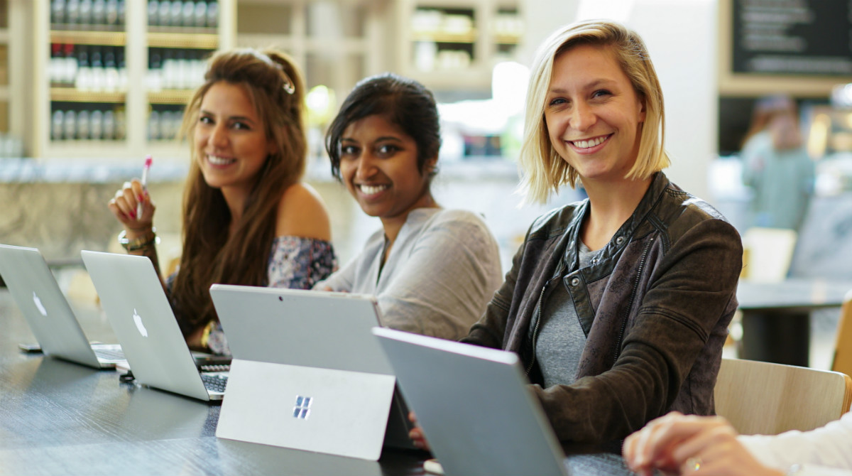 Melbourne Business School students Jade Bruni, Saujanya Gumidyala and Katherine Neshek