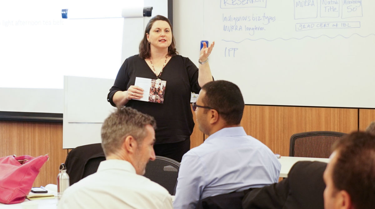 Dr Michelle Evans at the Indigenous business roundtable event at Melbourne Business School