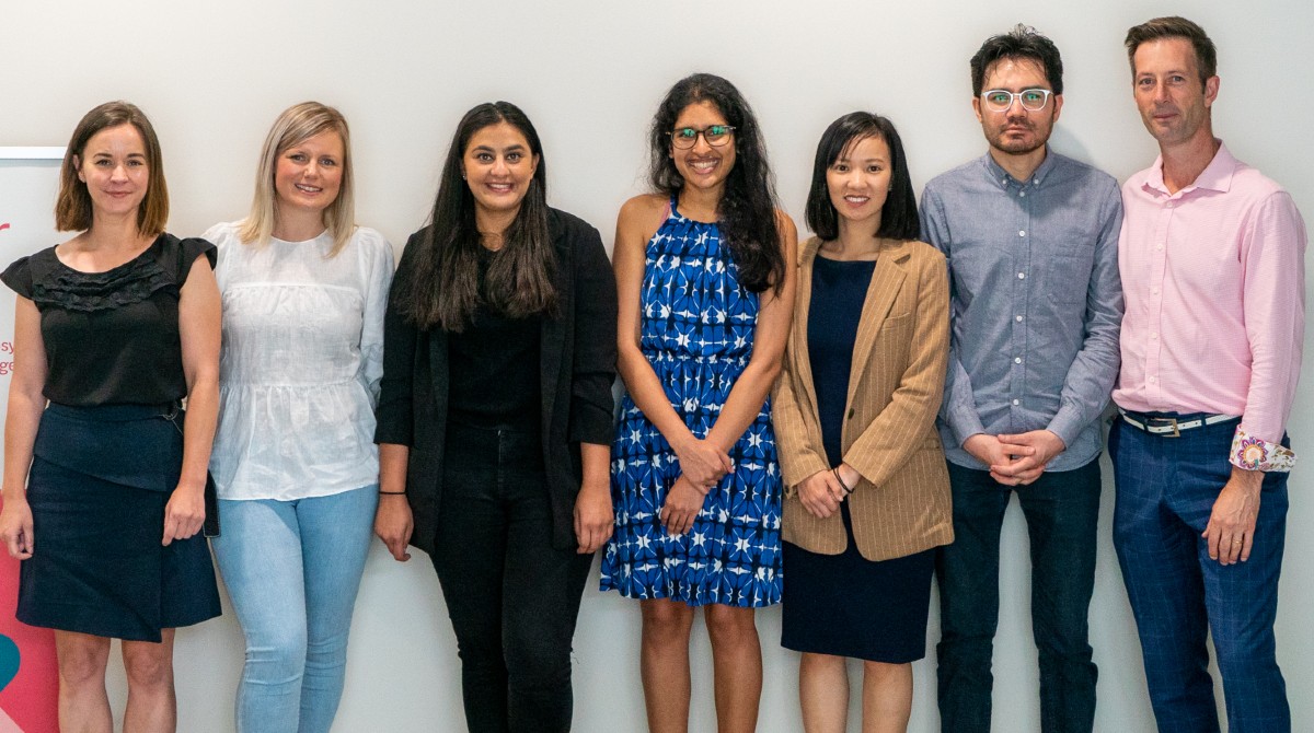 Melanie Bois, the MBA students and Damien Kenny