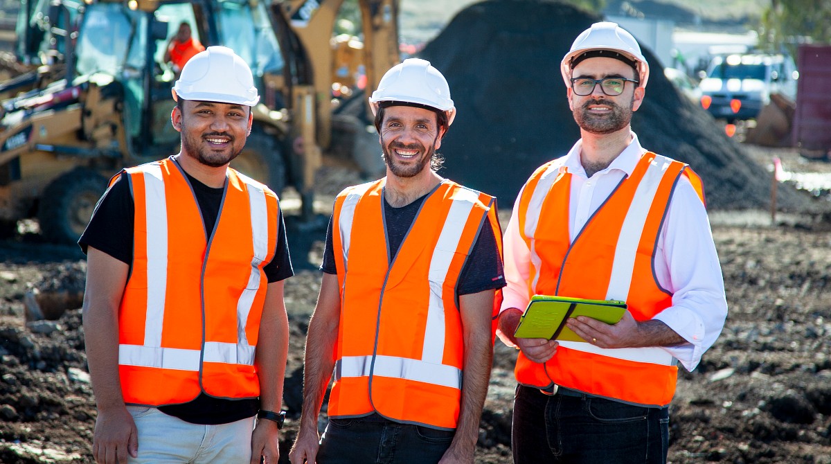 Melbourne Business School alumni and Varicon co-founders Siddhant Shrestha, Ofer Assor and James Baker. Picture: Joe Vittoria