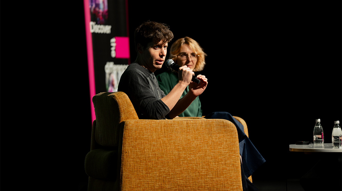 The Startup Network CEO Vicki Stirling with OpenAI CEO Sam Altman