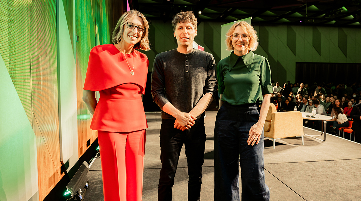 MBS Chief Learning Innovation Officer Nora Koslowski, OpenAI Sam Altman, The Startup Network CEO Vicki Sterling