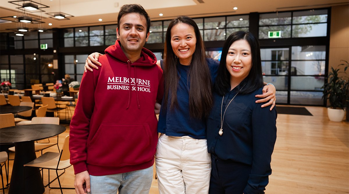 L-R Hult Prize campus coordinators Divanshu Tuli, Kexin Chen (Campus Director), Ivy Li