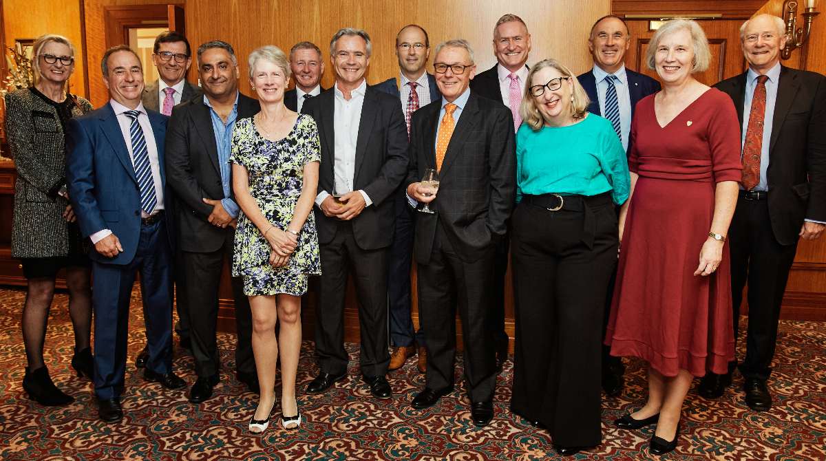 Group-photo-of-Melbourne-Business-School-Senior-Executive-Class-of-2003-reunion-Atheneum-Club-2023