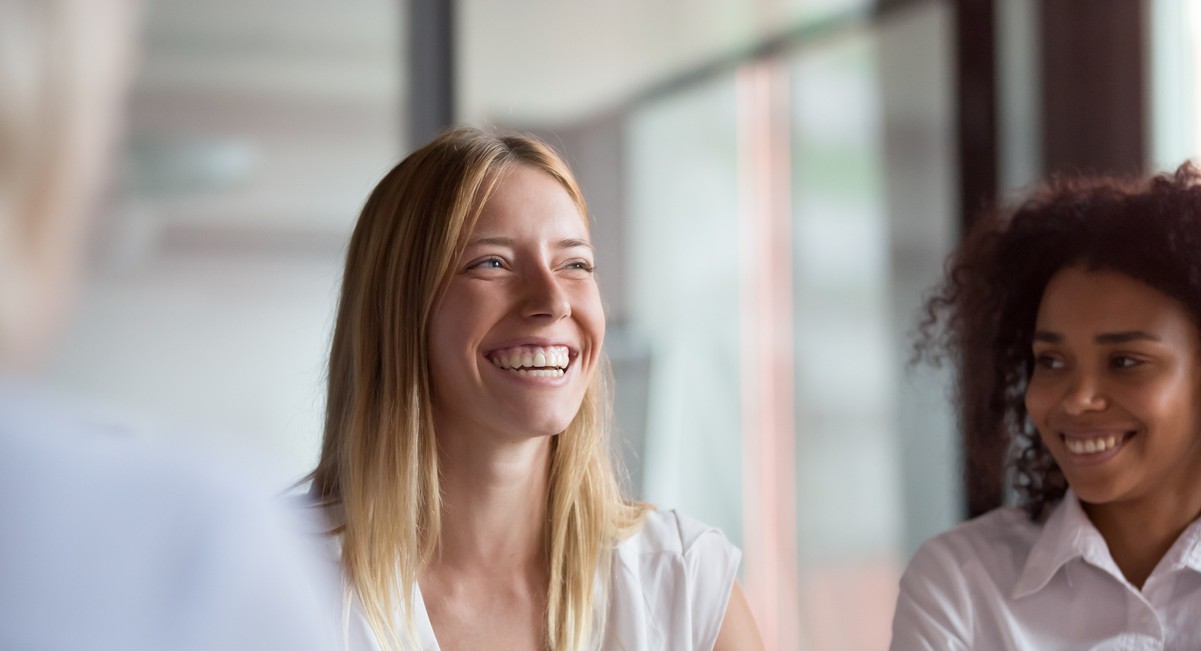 Woman smiling at work