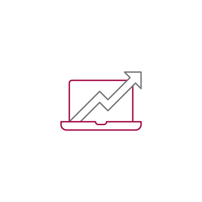 Laptop with Arrow Trending Upwards icon